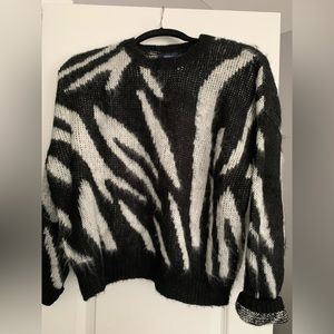 Black & white zebra pattern sweater